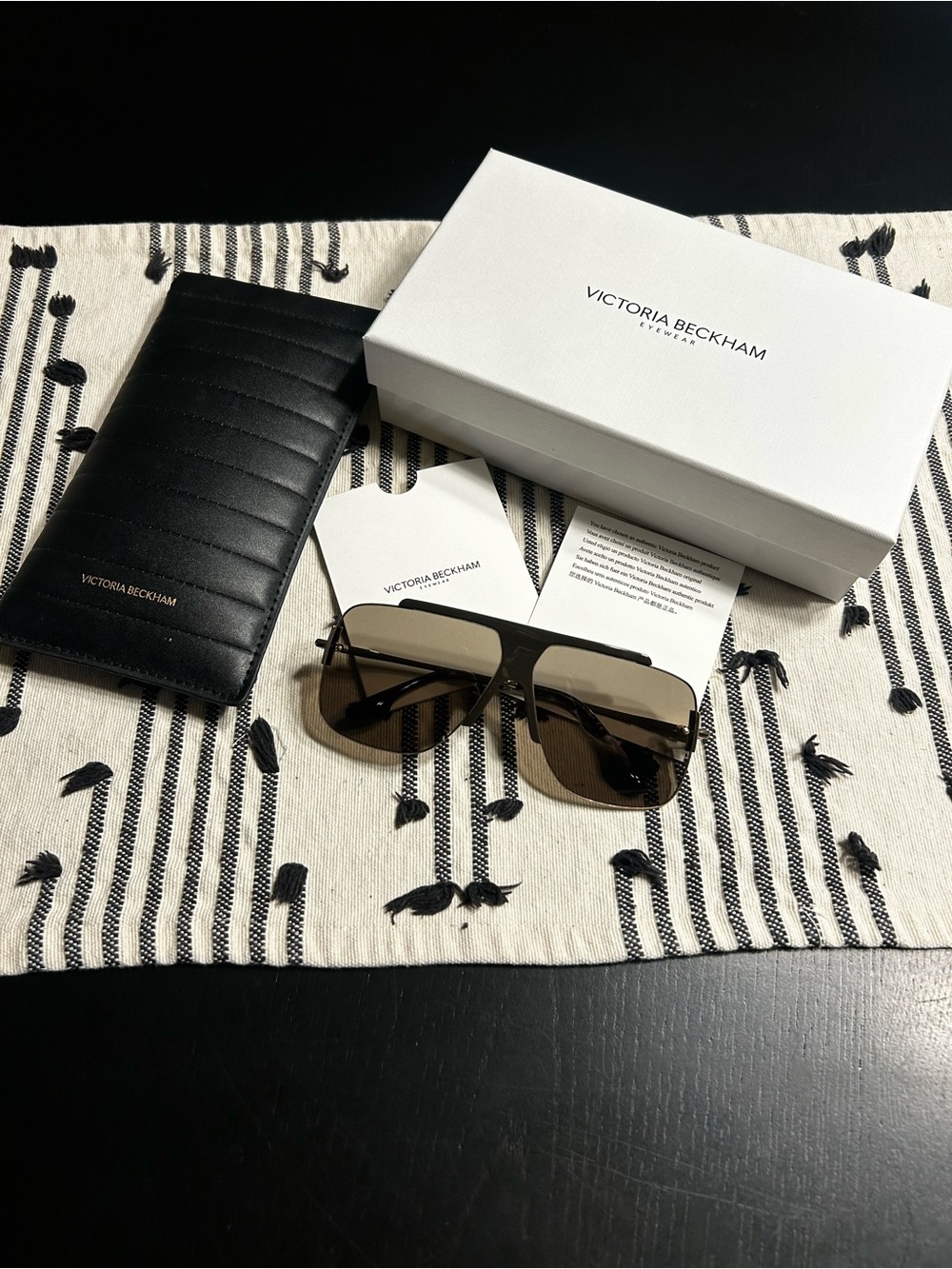 Victoria Beckham Sunglasses with White Branded Case and Black Temples